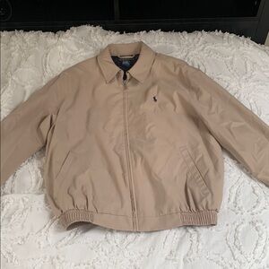 Polo by Ralph Lauren Tan Windbreaker with Collared Neckline